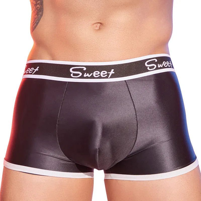 Men's nylon boxer shorts in free size available in black white and sapphire blue colours