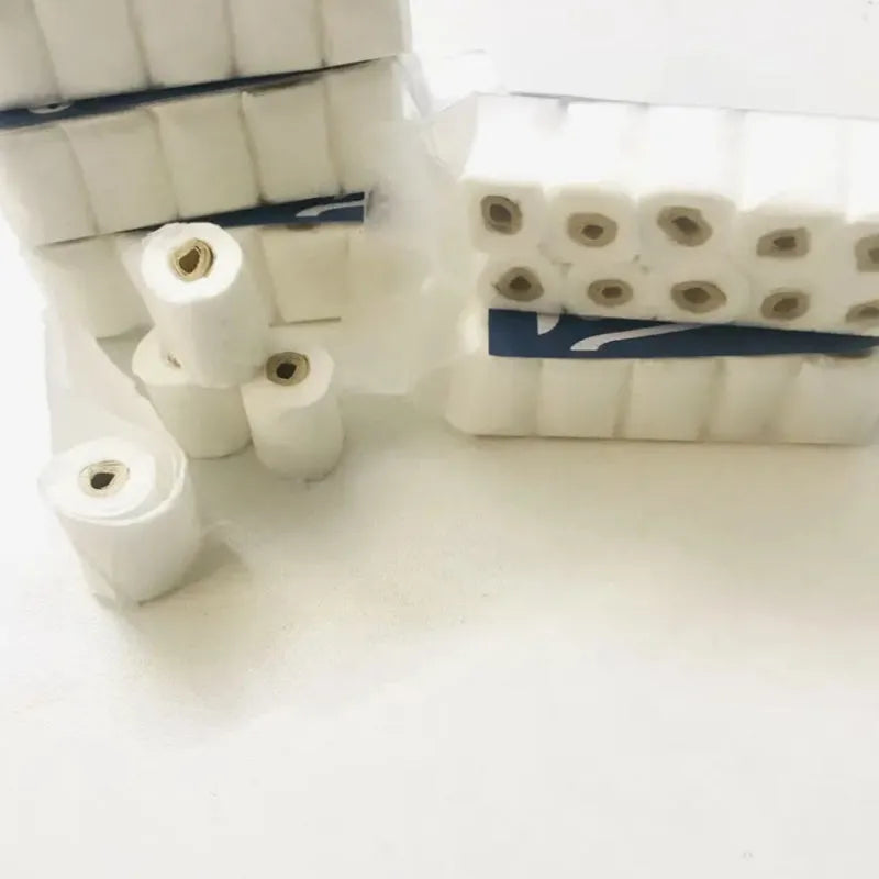 Miniature paper simulated toilet roll model for childrens toys, measuring 30mm by 15mm by 80mm.