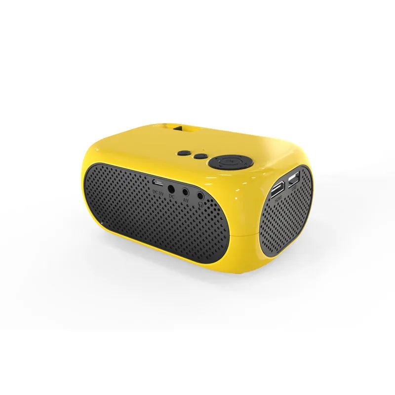 M24 micro mini portable projector in gold colour showing compact size and lightweight design