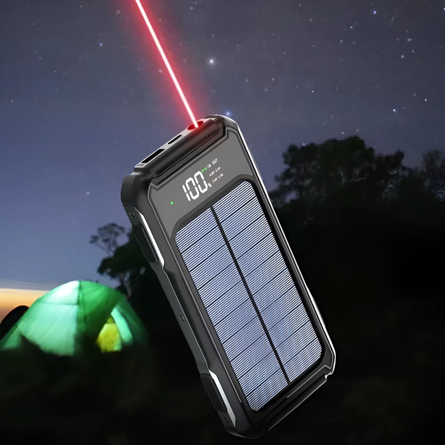 Military grade power bank in black, green, or orange colours showing compact design