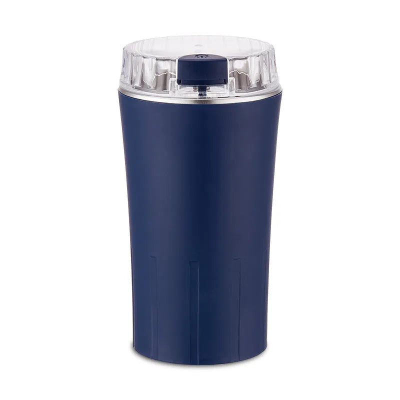 Blue mini electric grain crusher and spice grinder with stainless steel food-grade construction