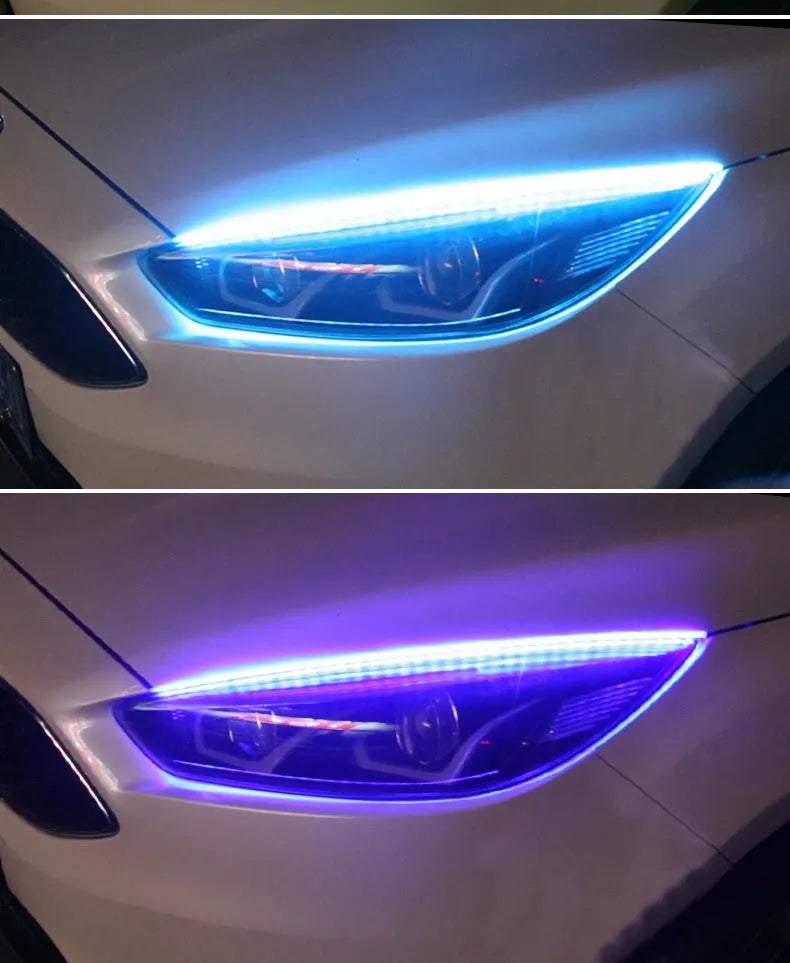Universal remote control LED daytime running lights with RGB colour changing in three size options