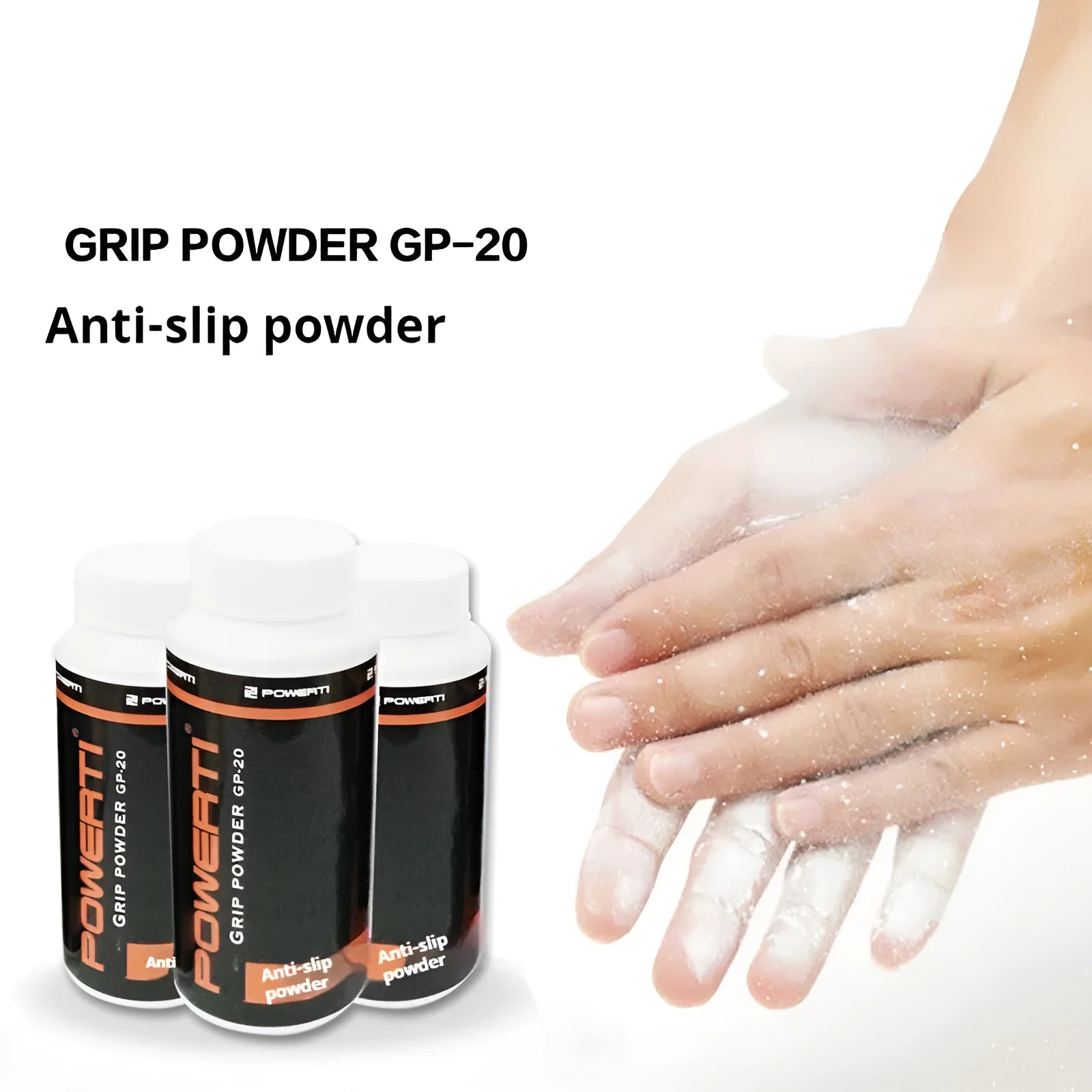 White magnesium carbonate sports anti-slip powder in container for weightlifting and racket sports