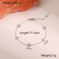 Gold-plated stainless steel bracelet with a hexagonal zircon star pendant for women.