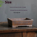 Purple sand rectangular bonsai pot with five-line basin design for pine or cypress trees.