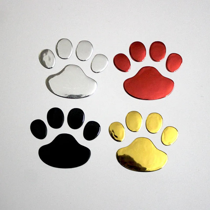 PVC car sticker with dog footprints pattern measuring 7cm long in hand-shaped brush design
