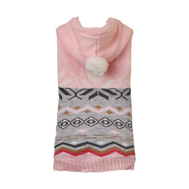 Classic diamond pattern pet sweater on small dog showing knit texture and colour options