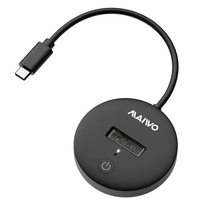 Black external hard disk enclosure for NVME SSD conversion with USB Type-C port