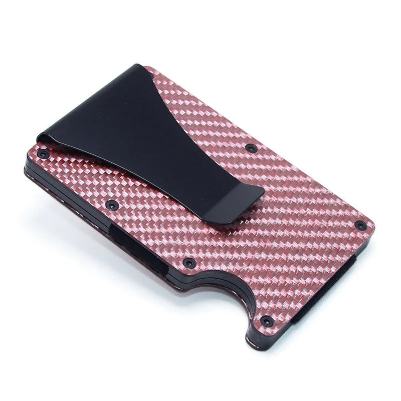 CH6600 carbon fibre and aluminium card holder with geometric design in various colours