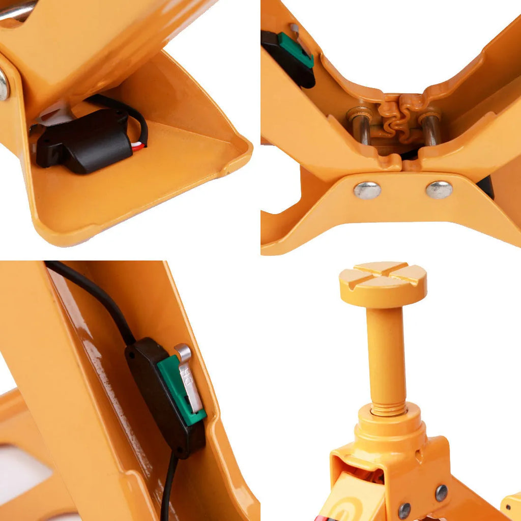 Yellow car electric jack set with electric wrench for vehicle tyre changes
