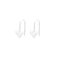 Silver-coloured heart-shaped earrings with 3D glossy design and Korean-style elements
