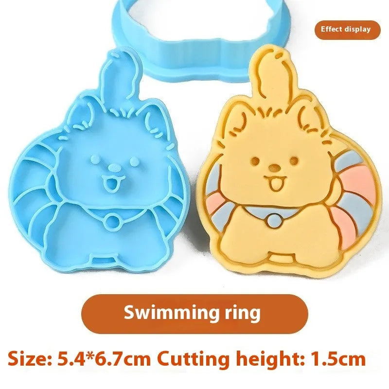 3D plastic puppy cartoon biscuit mould with seven design options