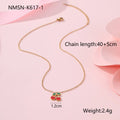 Four-piece cherry jewellery set with necklace, bracelet, earrings and ring in stainless steel with gold-toned finish