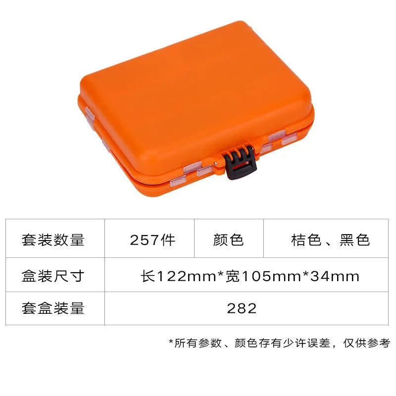 Weihe 257-piece fishing lure accessories set in ABS plastic tackle box for Texas, sea and rock fishing