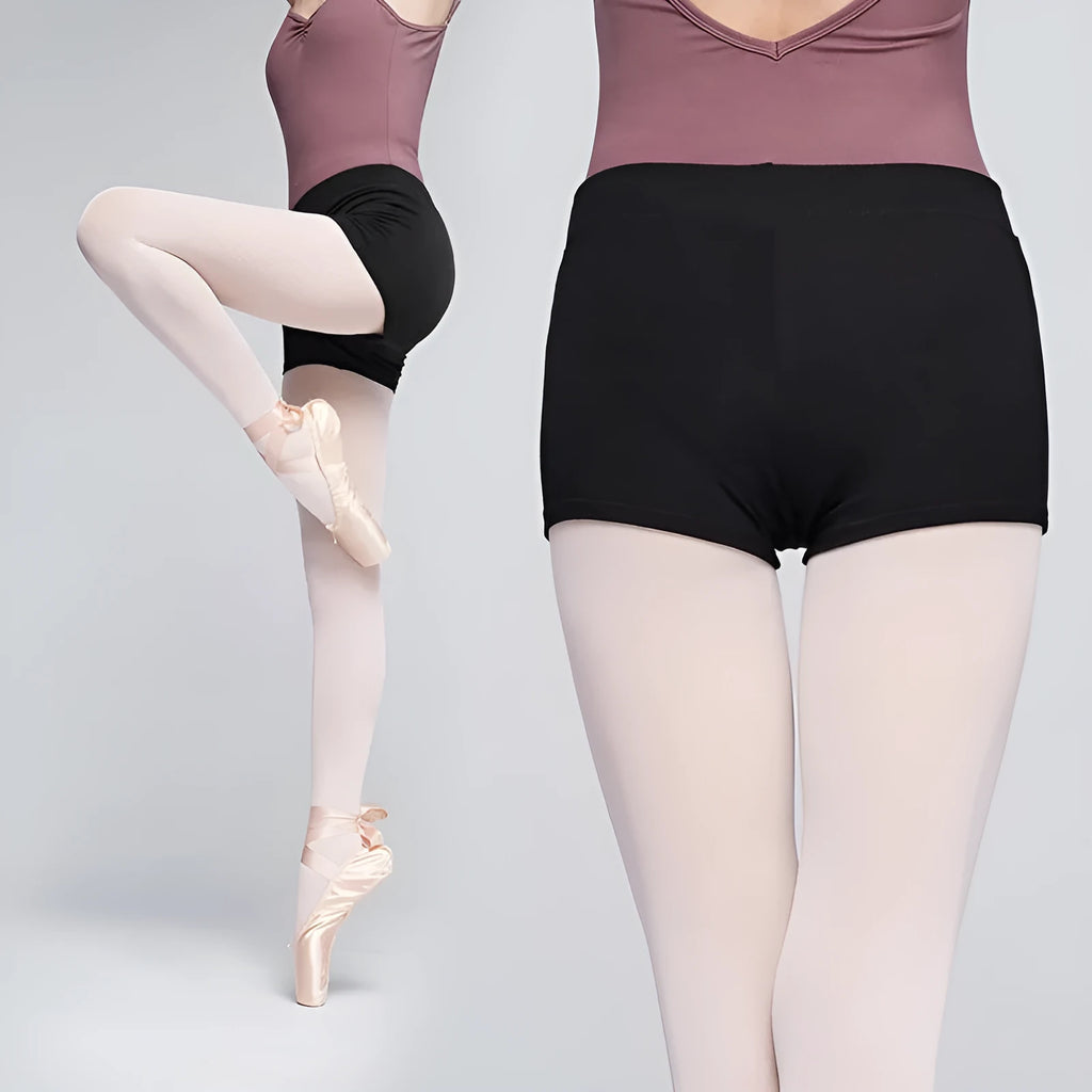 Women's black cotton ballet practice pants for dance exercise and fitness activities