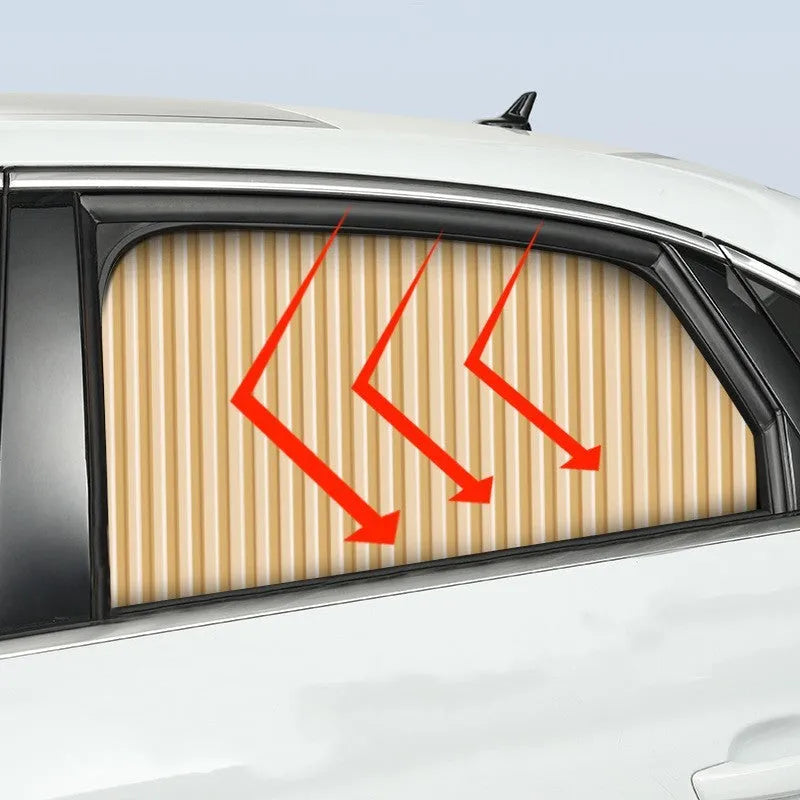 Auto retractable car sunshade roller blind in thick opaque cloth material