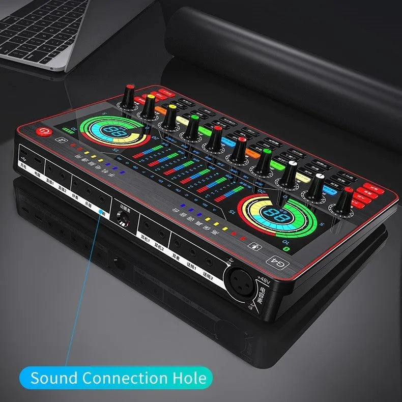 G4 professional USB sound card and capacitor microphone set with colour LCD display and remote control.