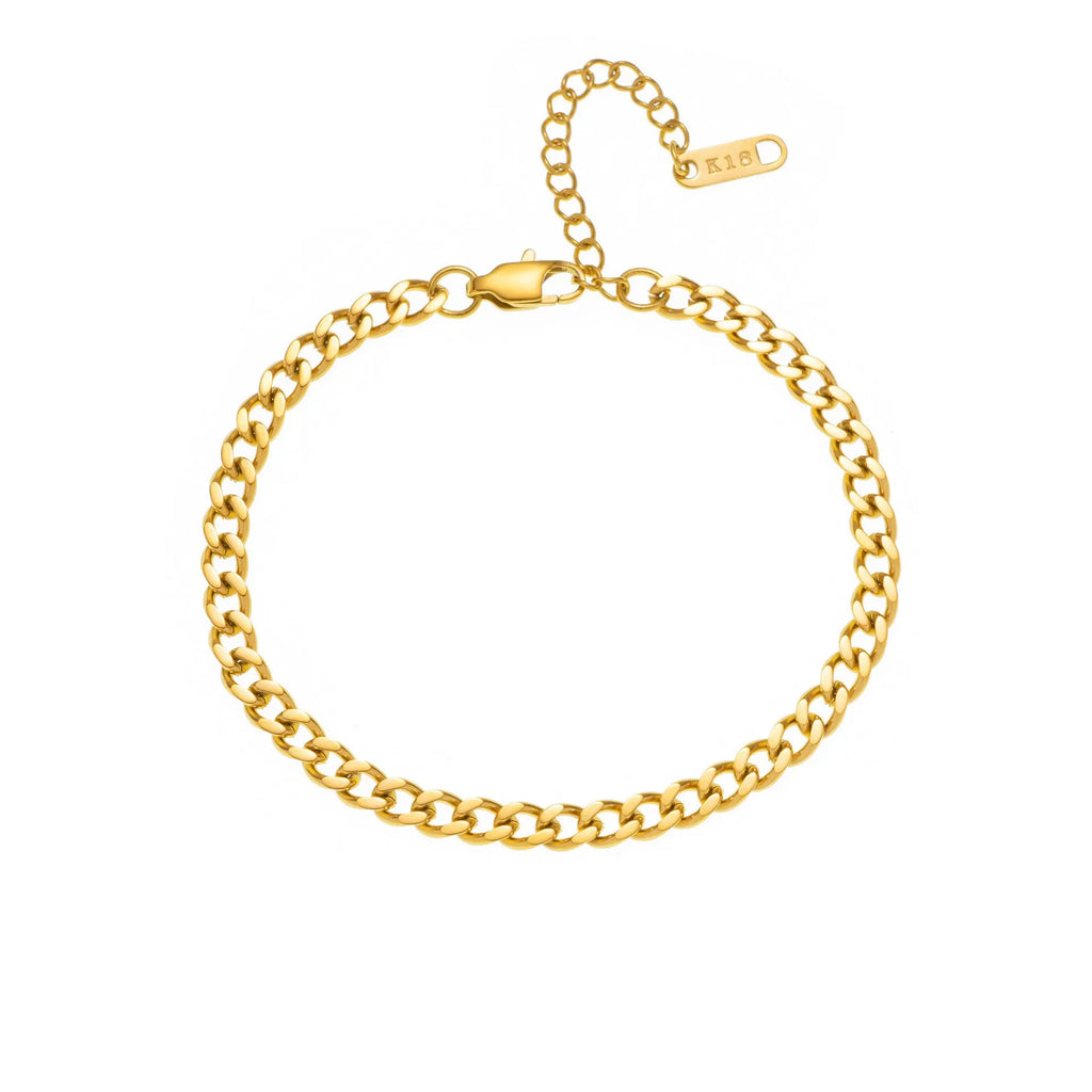 Titanium steel letter necklace with 40.5cm chain in gold electroplated finish showing number pendant