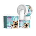 Dog dental cleaning finger glove with paste for tartar removal, shown with box.
