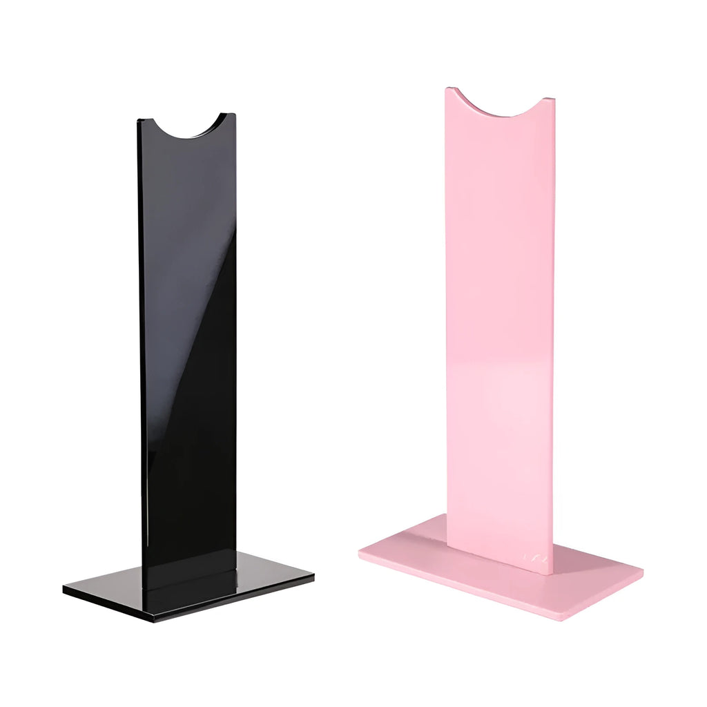 Pink and black detachable headphone stand with non-slip silicone base for gaming headsets