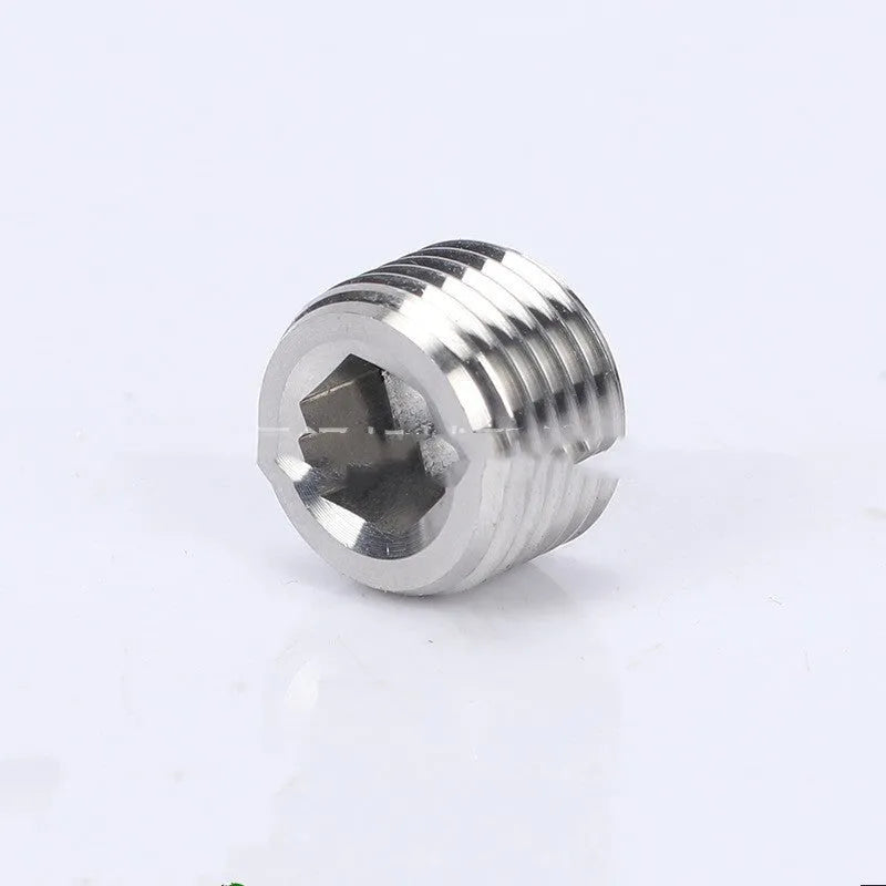 304 stainless steel hexagonal pipe plug with 3/8 inch thread for bulkhead fittings