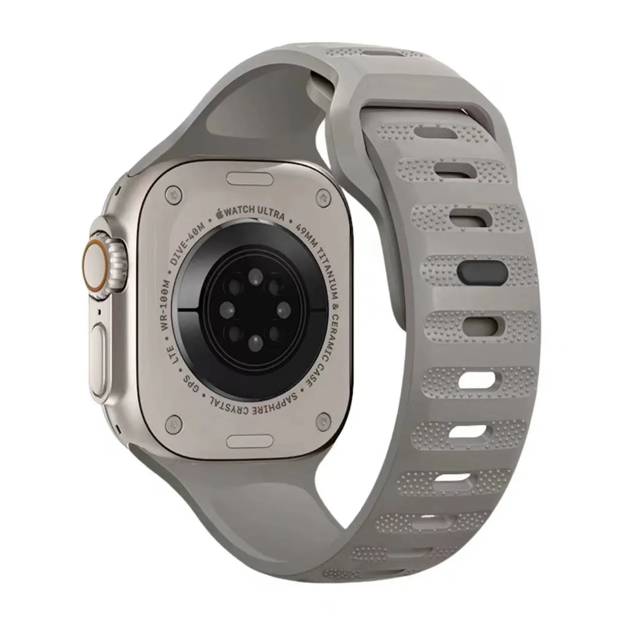 Fluoro rubber Apple Watch band in multiple colours with T buckle for Ultra and Series 1-8 models
