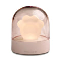 Grey and pink cat paw shaped USB rechargeable night light with musical functions