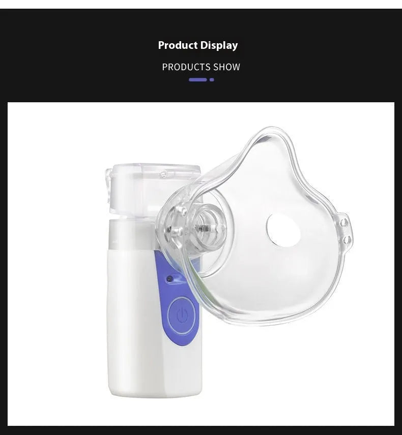Plastic columnar USB handheld nebuliser with single fog outlet for household use
