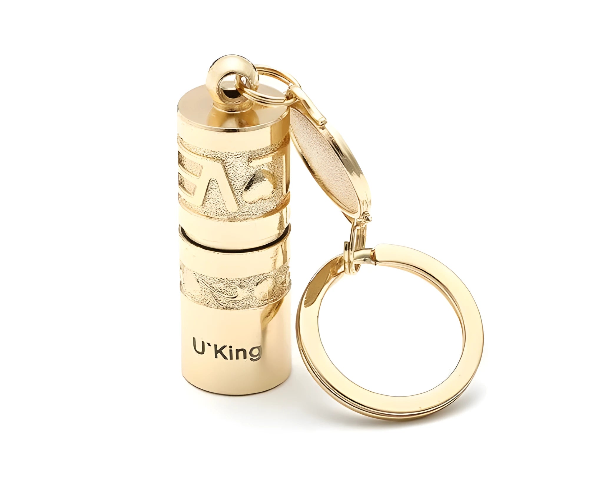 Waterproof mini LED keychain flashlight with gold electroplated zinc alloy body