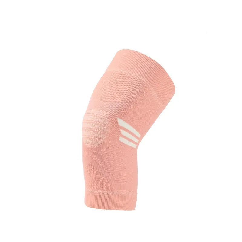 Sports knee pads for aerobics and basketball in various colours on a grey background.