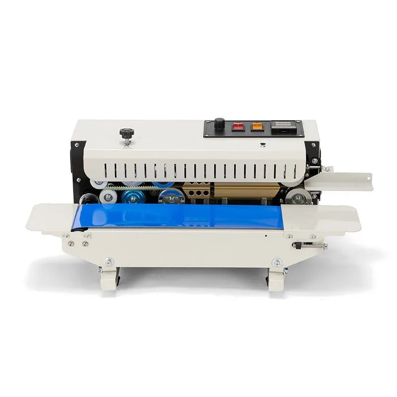Mini steel seal sealing machine with date printing capability for foil pouches and plastic bags