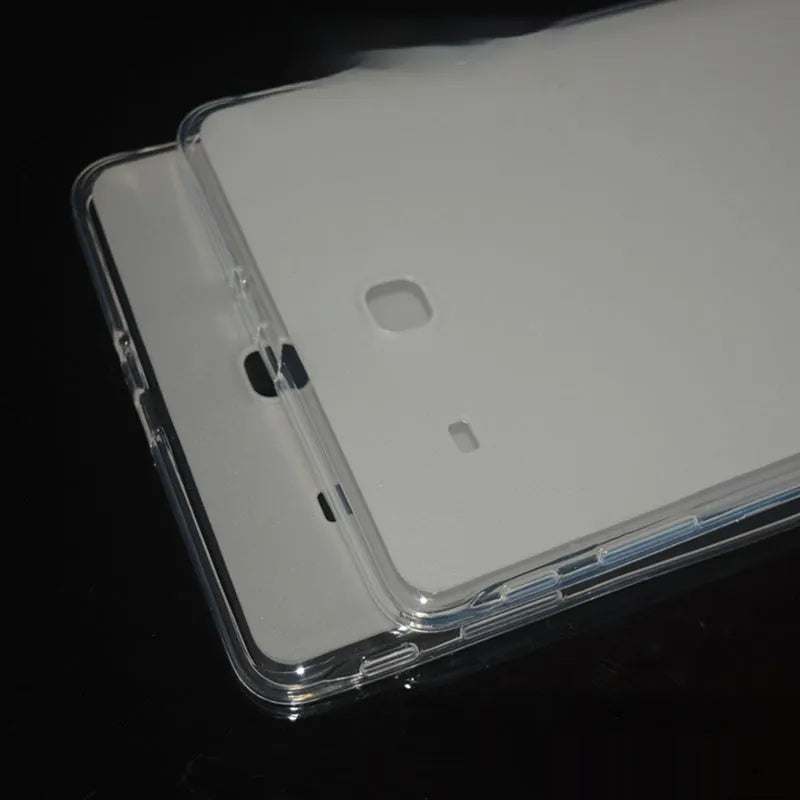 Clear transparent white ultra-thin silicone protective case for a tablet