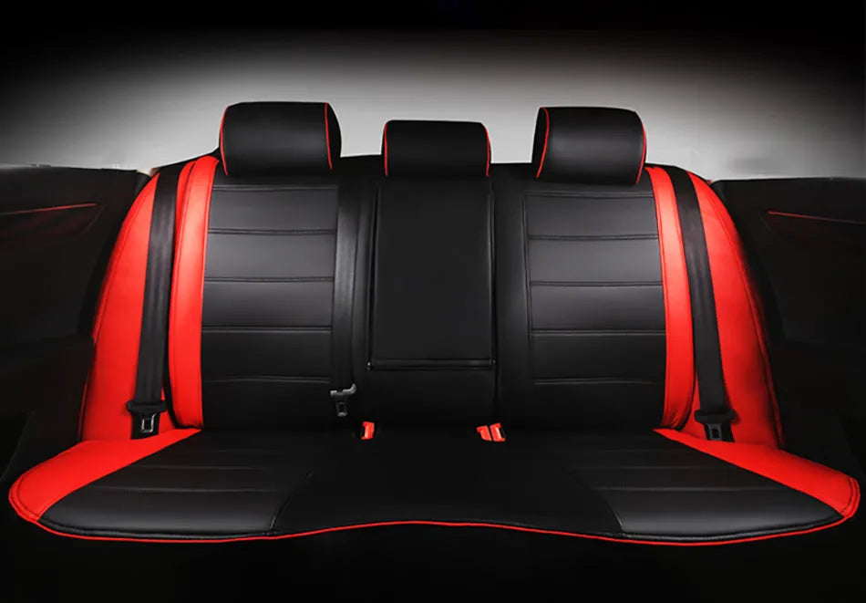 Cow leather car seat cover with binding style construction in beige and black colour options