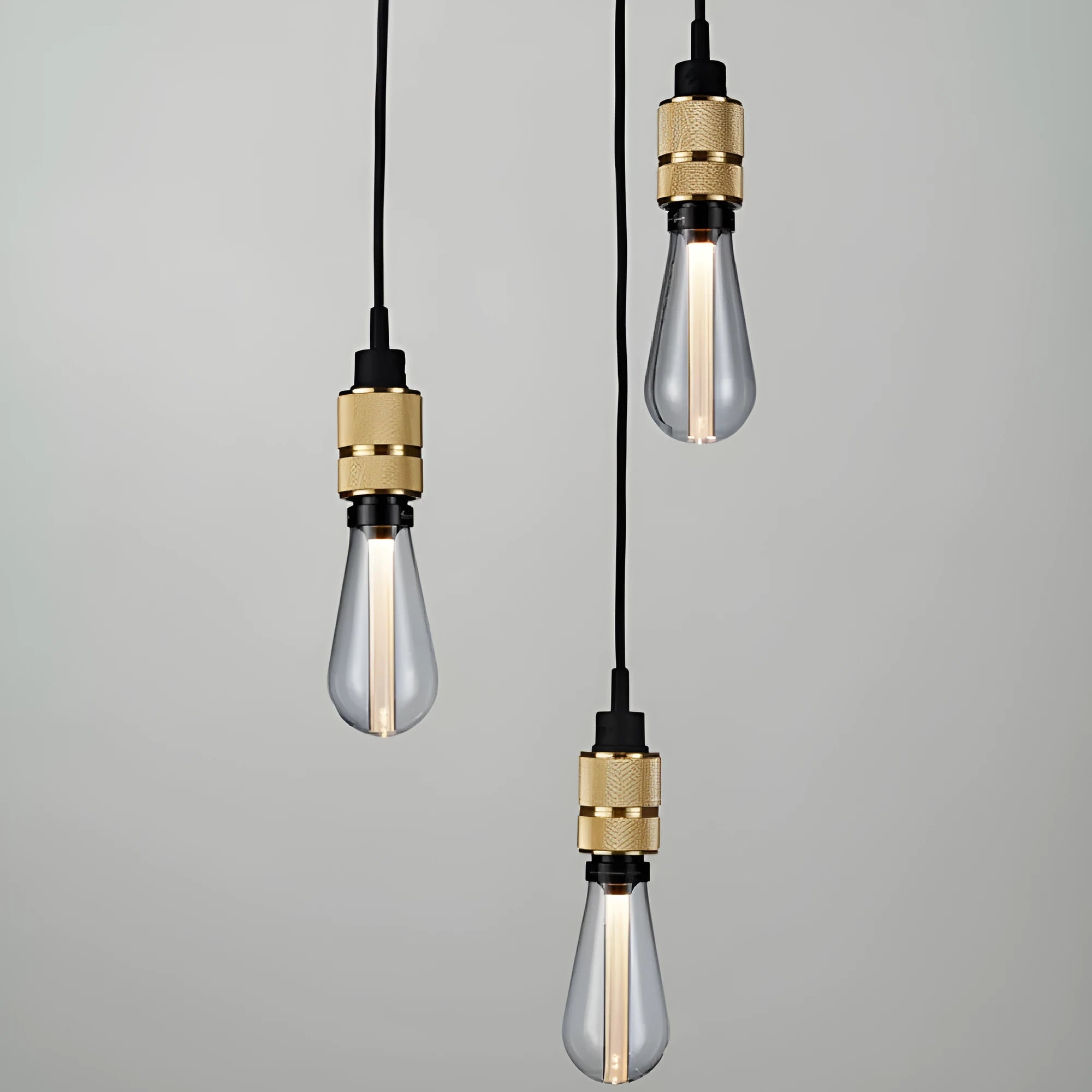 Retro DIY ceiling light chandelier assembly with braided cord in gold finish