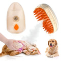 Yellow 4-in-1 cat steam brush with vibration massage and ringworm detection for pet grooming