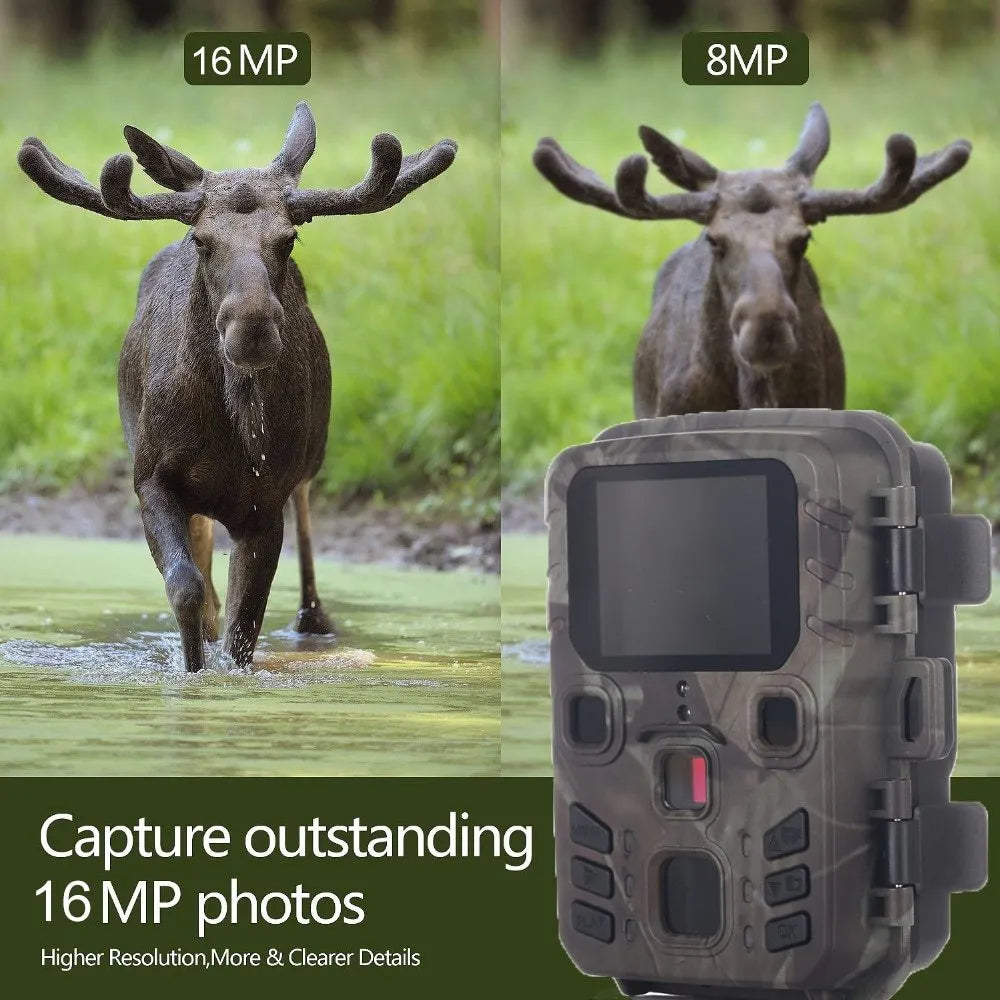 Black infrared night vision monitoring device with plastic body construction and TF card storage slot