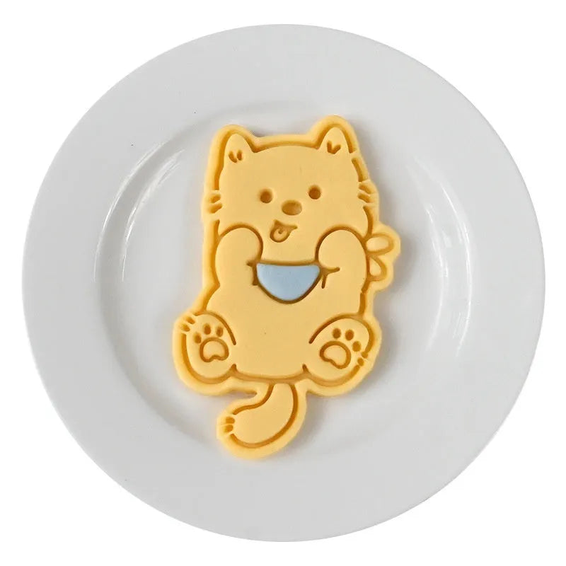 3D plastic puppy cartoon biscuit mould with seven design options