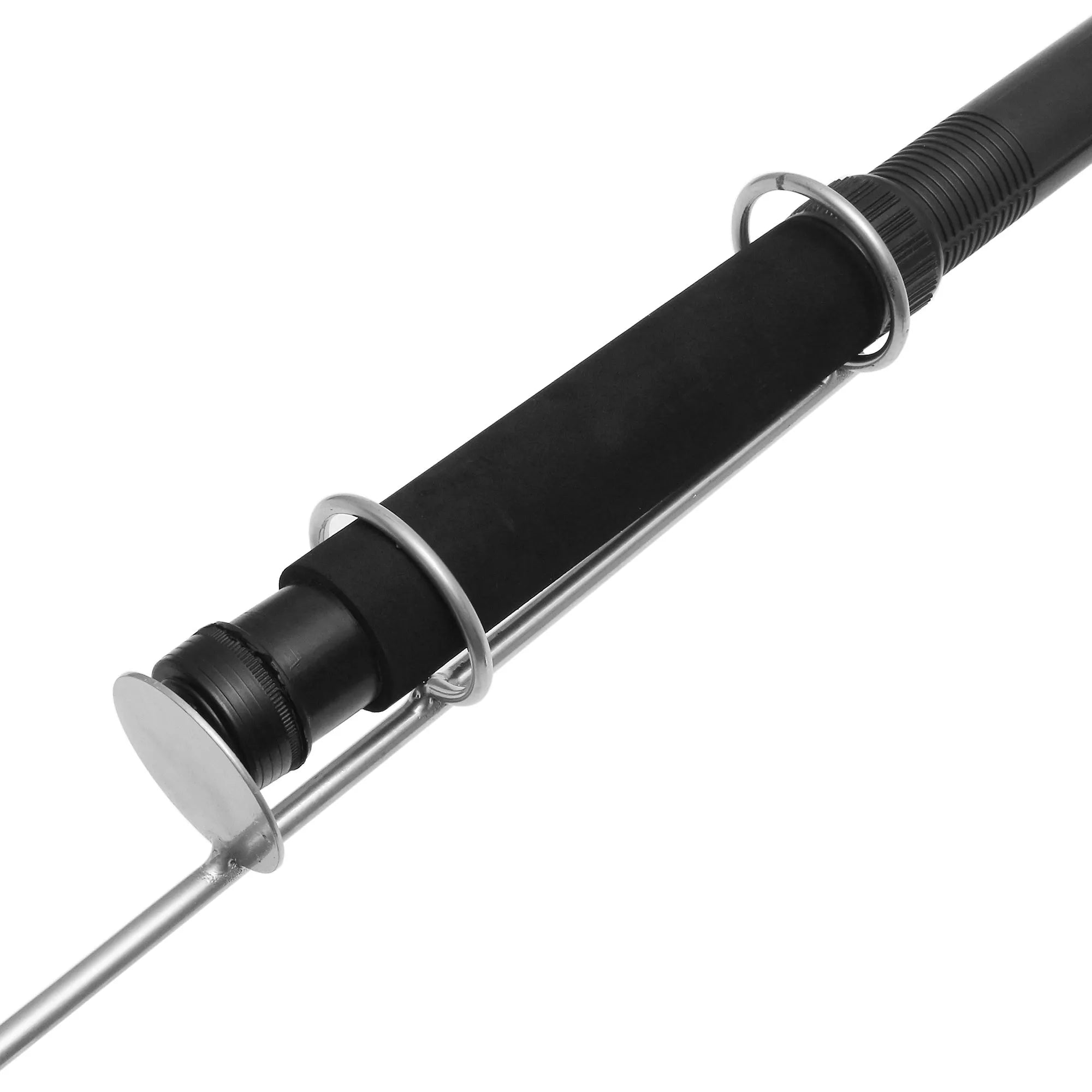 White LED fishing rod light panel on a tall telescopic pole with a remote control.