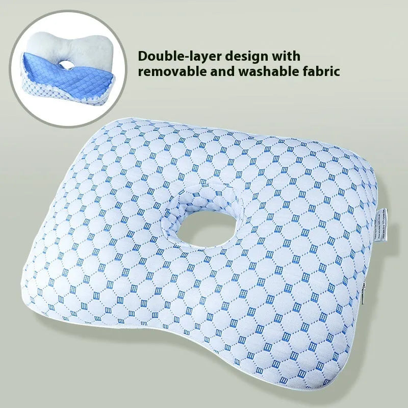 Single-hole ear pillow for salon use with detachable cover, shown in Boer Gray colour.