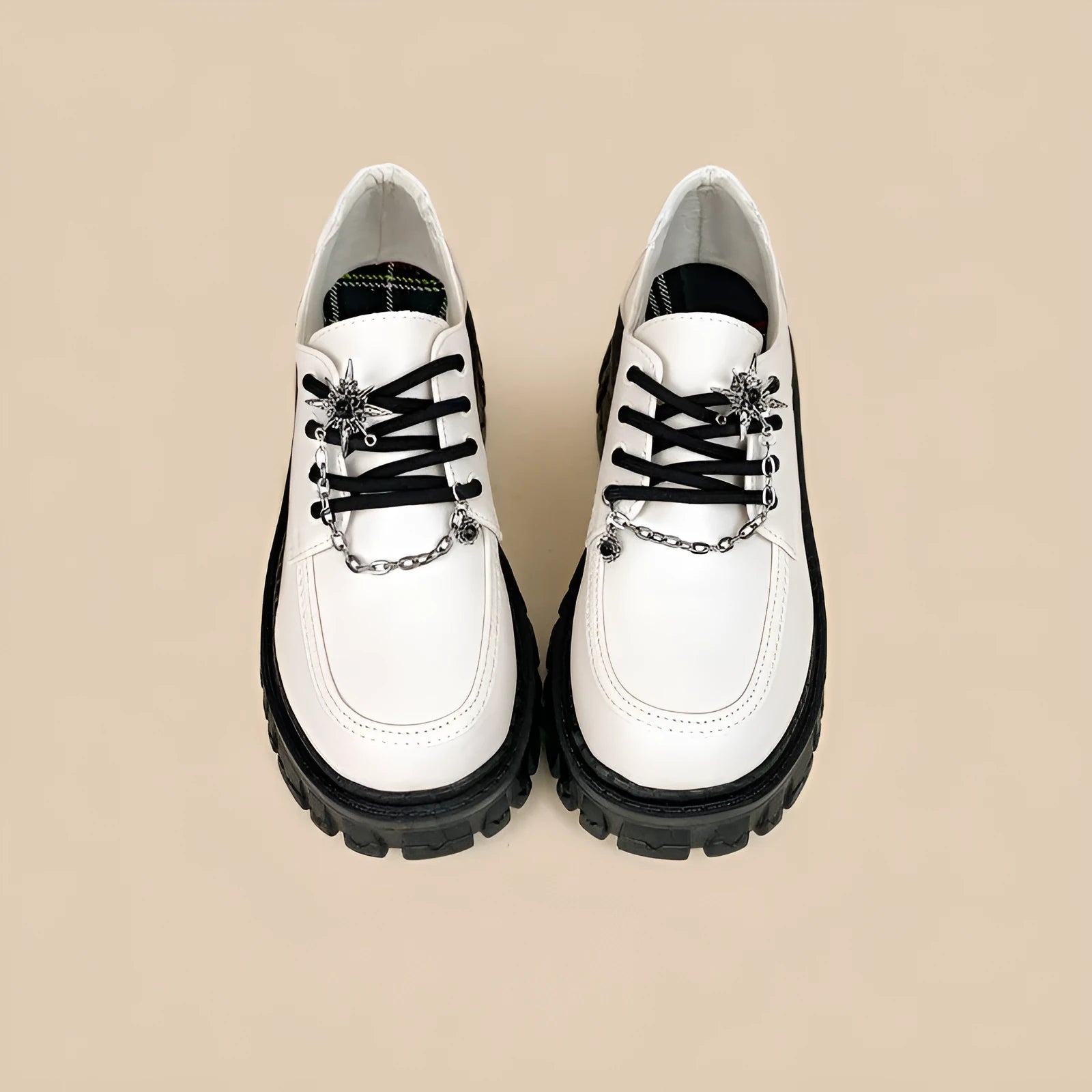 Women's preppy style loafers in Duke Asterism colour with metal buckle strap