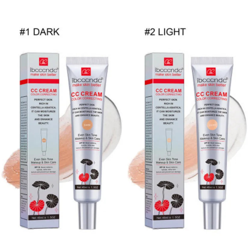 Erborian BCC Centella Asiatica CC cream tube in Light and Dark shades, a colour-correcting makeup base.