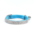 Adjustable velvet cat collar with rhinestone suede decoration in multiple colour options