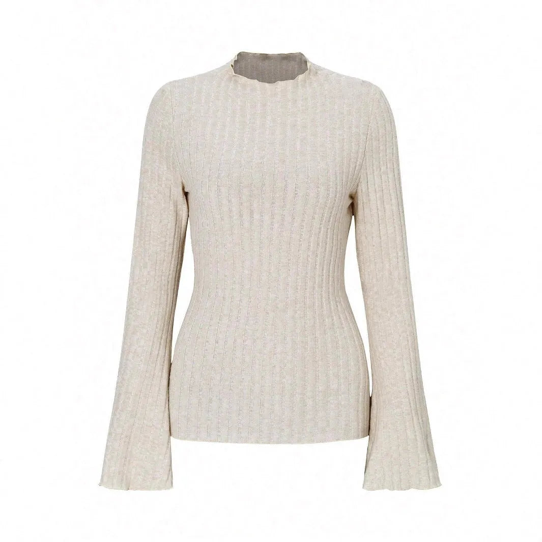 Men's black long sleeve pullover top with lantern sleeves and a sunken stripe pattern on the fabric.