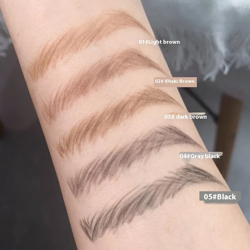 Ultra-fine discoloration resistant eyebrow pencil in five colour shades