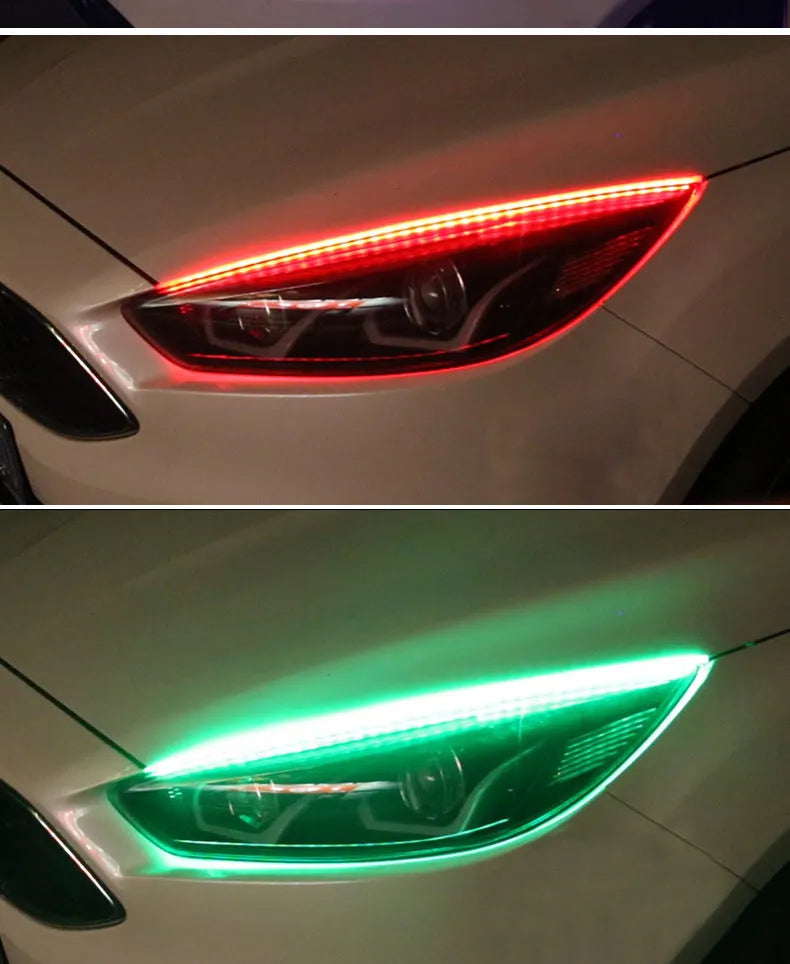 Universal remote control LED daytime running lights with RGB colour changing in three size options