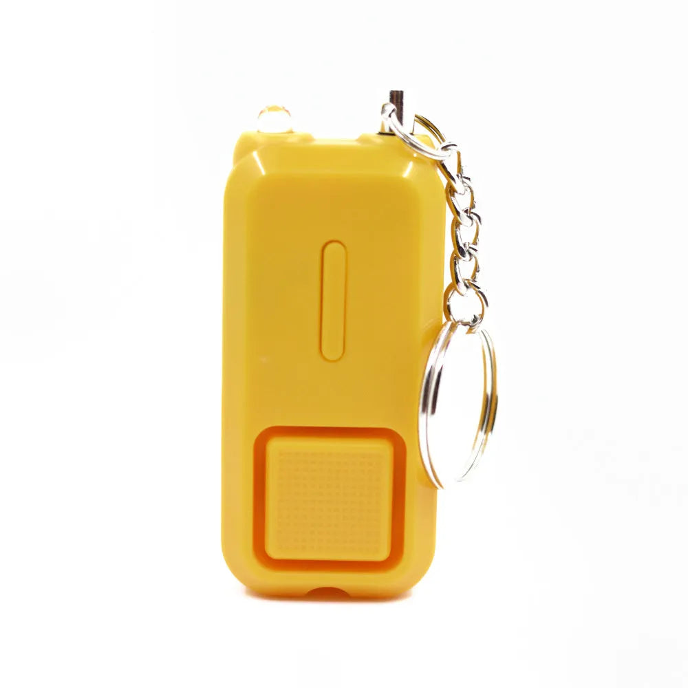 Personal safety alarm device measuring 65mm by 30mm in various colour options