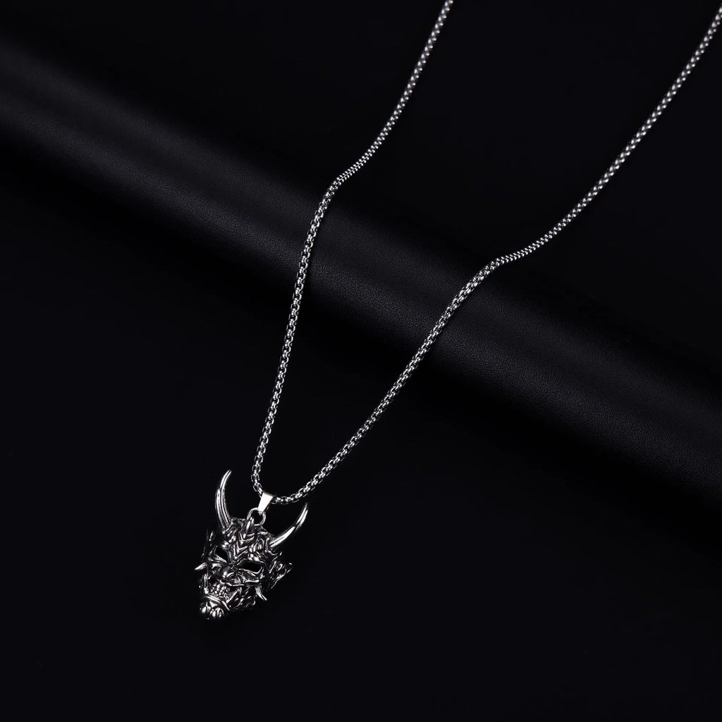 Men's silver electroplated alloy vintage necklace with 40mm by 27mm pendant