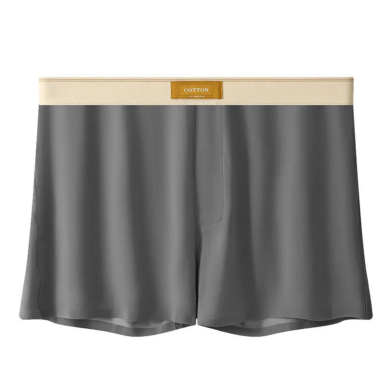 Men's loose fit ice silk underwear in solid colours on mannequin showing mid waist style