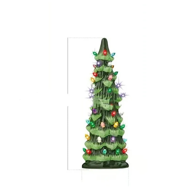 Resin Christmas tree decoration ornament with European style design in colour or warm light options
