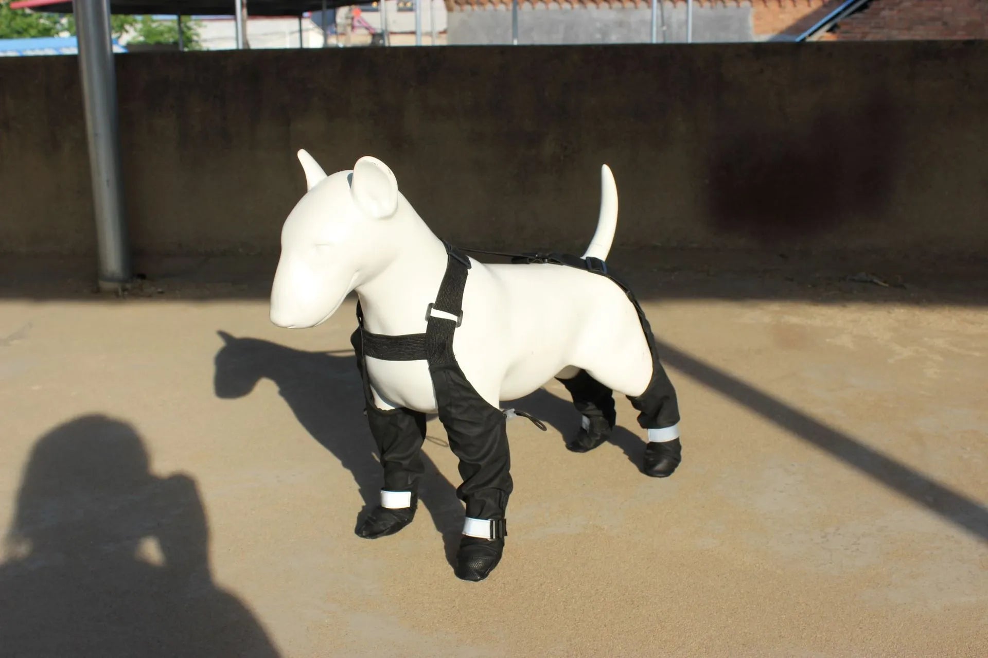Waterproof dog shoes with adjustable straps in six sizes for pet paw protection